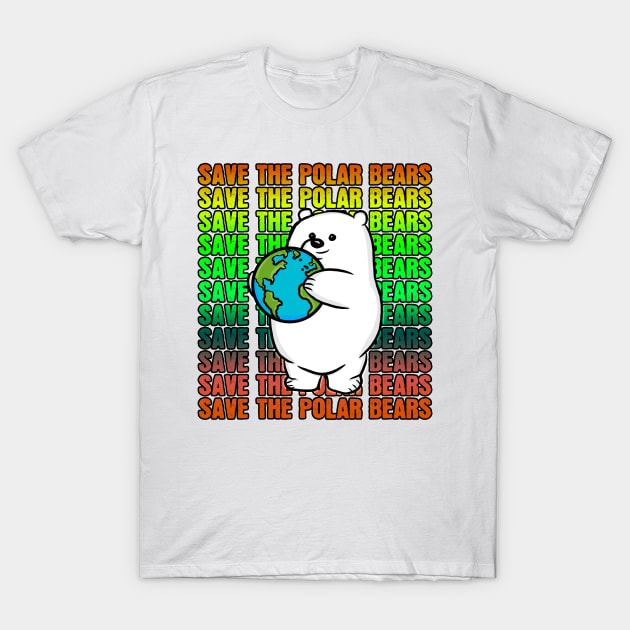 Rainbow Save the Polar Bears T-Shirt by RoserinArt